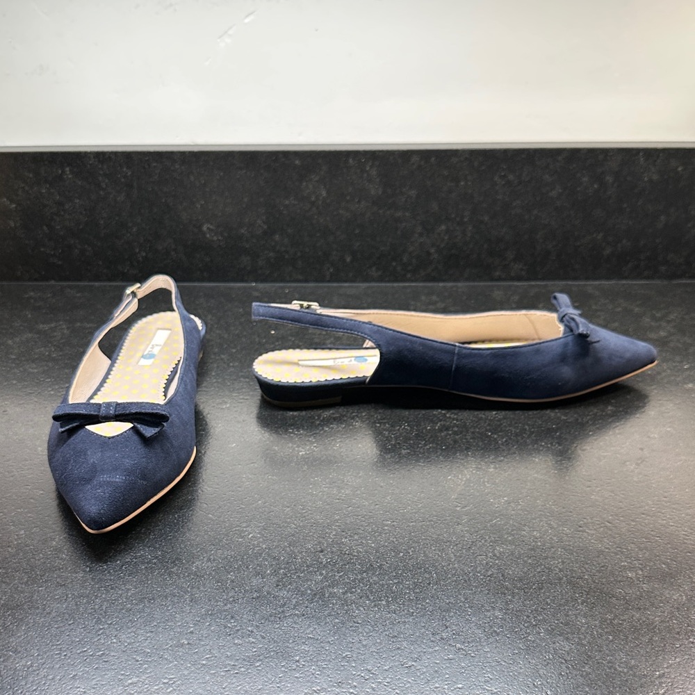 French Navy Blue Women's Slingback Flats